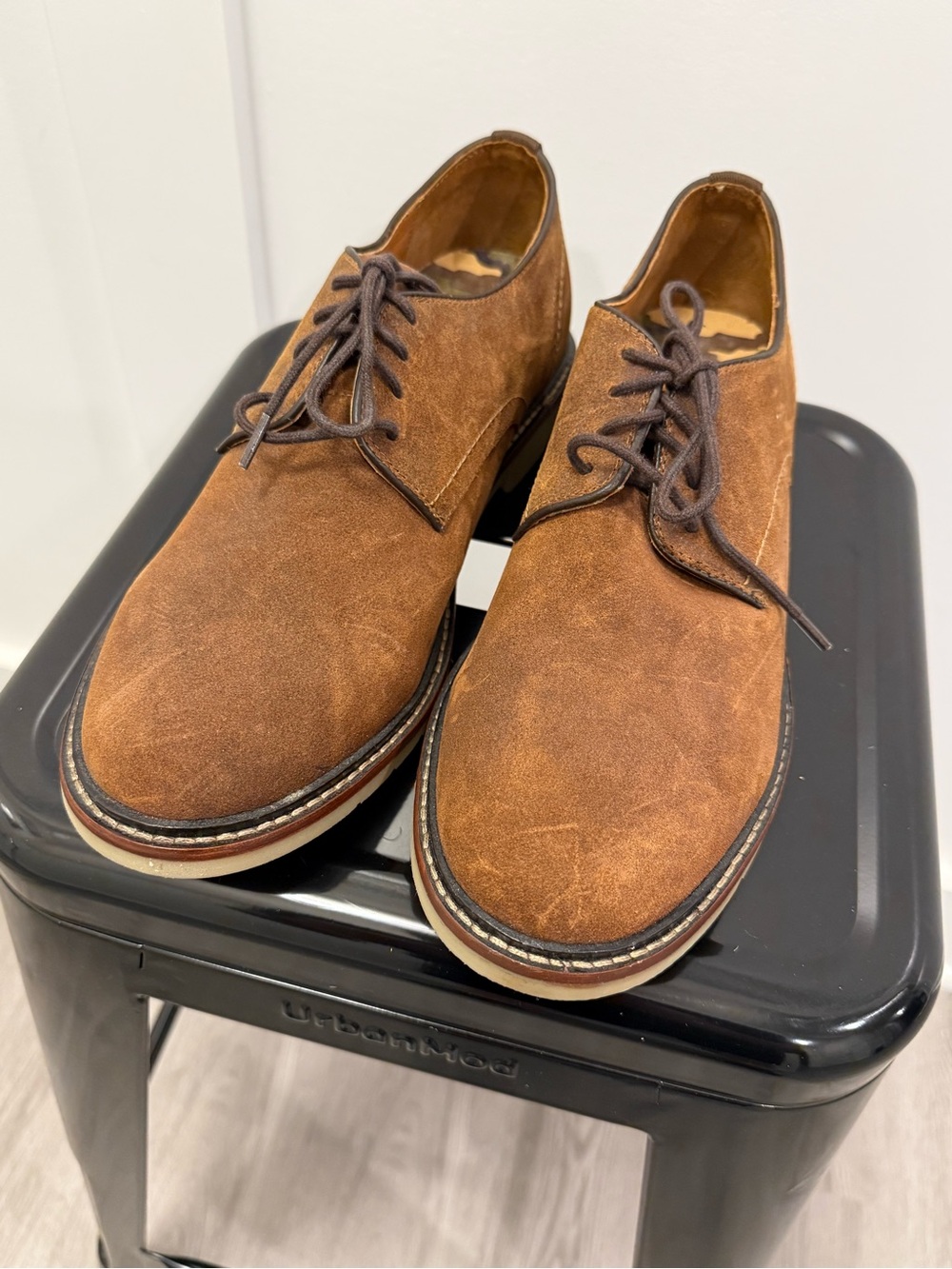 Warfield & Grand Men's Brown Suede Derby Shoes